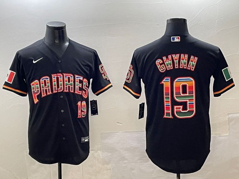 Men San Diego Padres #19 Gwynn Black Fashion Game 2025 Nike MLB Jersey style 1->san diego padres->MLB Jersey
